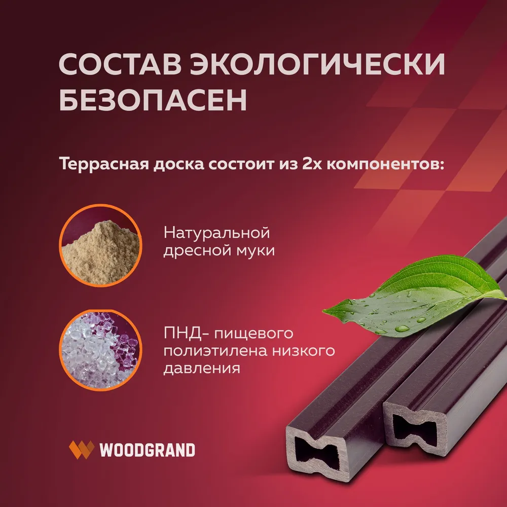 Лага монтажная из ДПК (полнотелая) 25*40 мм, 25x40 мм, фото 3