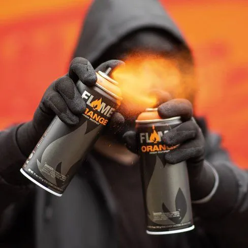 Аэрозольная краска Flame Orange FO-901 / 558801 Thick Black Черный 500мл, 500 мл, фото 6