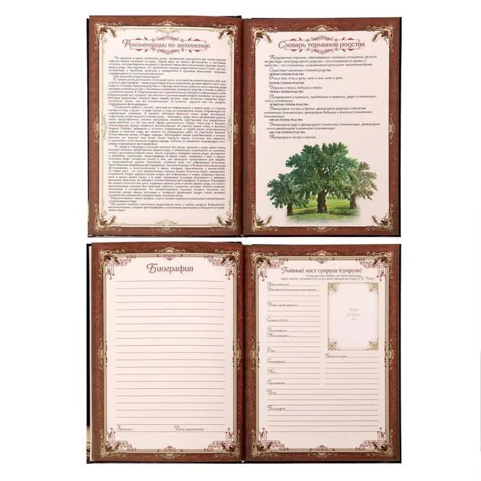 Родословная книга "Наше древо" (56 листов, 24 х 16,5 х 1,5 см), 24x16.5x1.5 см, фото 5