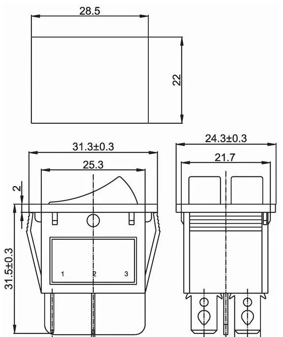 Выключатель двухклавишный 15A, 250V, 2 положения, с сигнальной лампой, Thermex, Ariston, Polaris 66134, для обогревателей масленых, конвекторных, вариант, фото 5