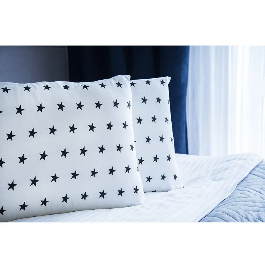 Наволочка на молнии Arneo Home Stars Black 40x60 см, 1 шт., 100% хлопок, 40x60 см, 1 шт, фото 4
