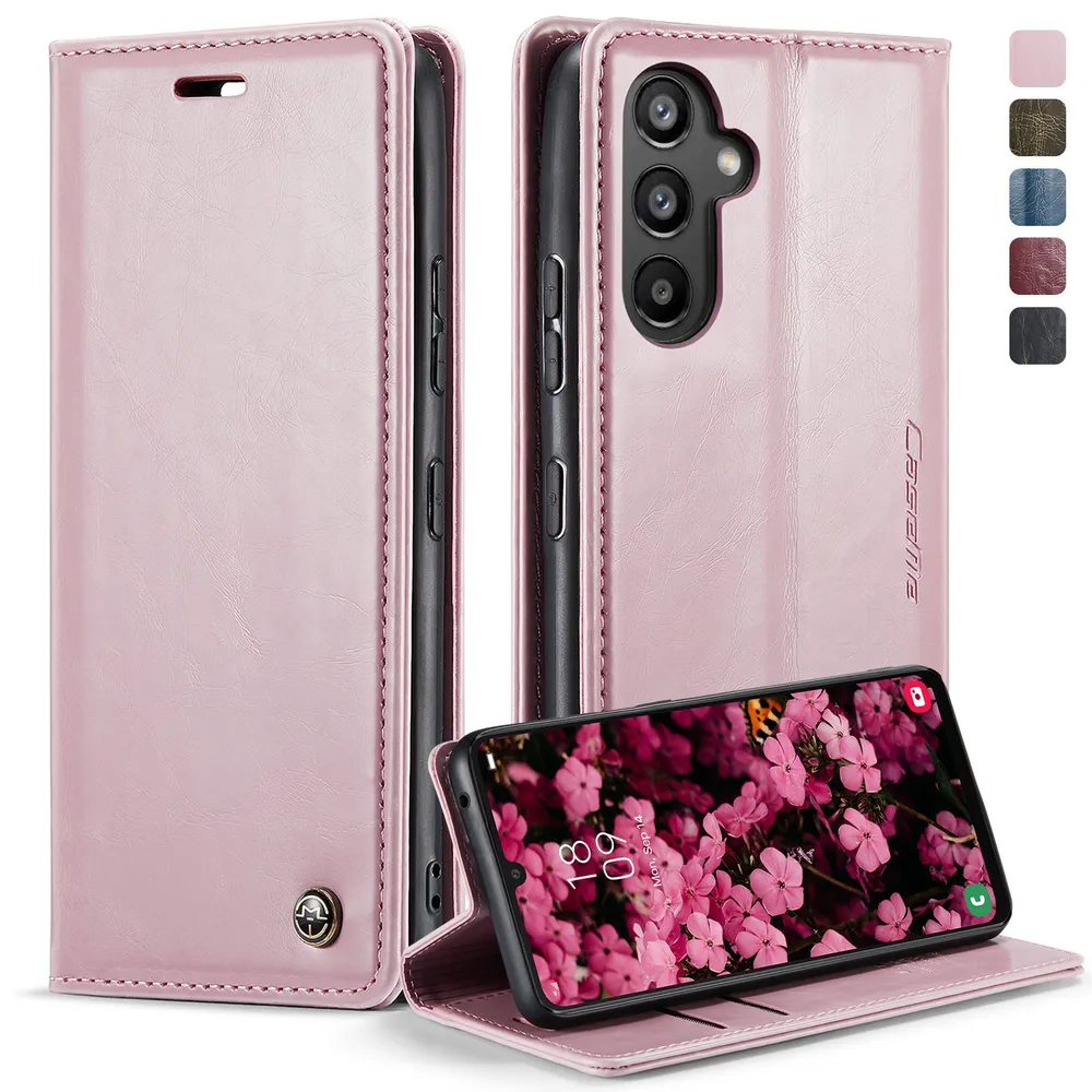 Caseme Кожаный книжка чехол для Samsung Galaxy A34 5G / Самсунг A34 5G с визитницей из экокожи, 5 г, 5 г