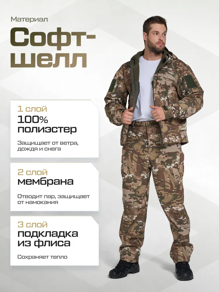 Костюм тактический для охоты и рыбалки КИНЖАЛ цветом мультикам, вариант, фото 4