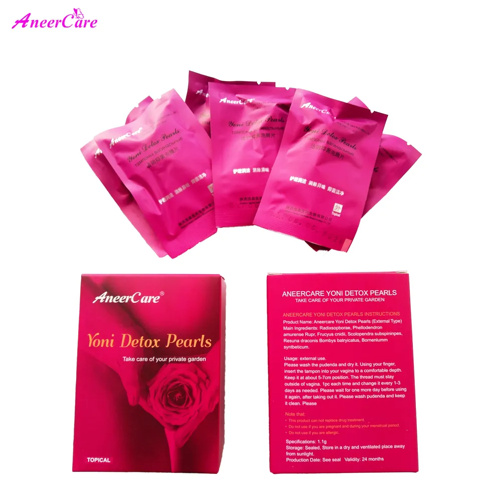 Тампоны китайские "Yoni Detox Pearls" от AneerCare, Набор 2 коробки по 6 шт. Фито тампоны женские, 6 шт, фото 4