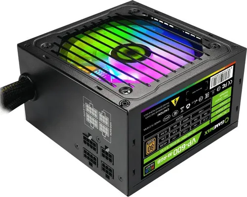 Блок питания ATX 600W, Ultra quiet GameMax VP-600-RGB-MODULAR 80+