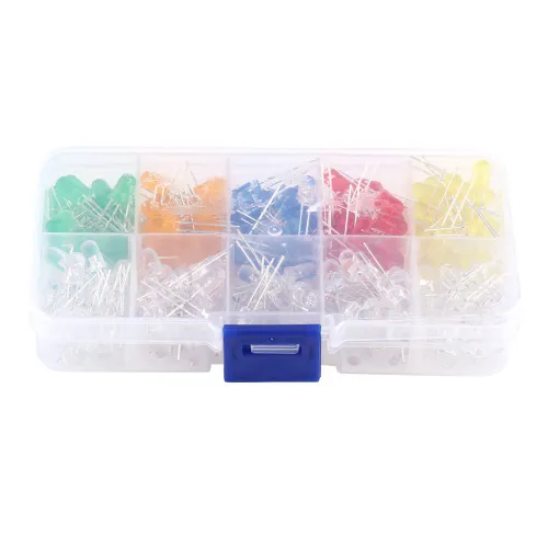 200 шт. 5мм прозрачные светодиоды круглые красные зеленые желтые оранжевые синие в коробке для элект