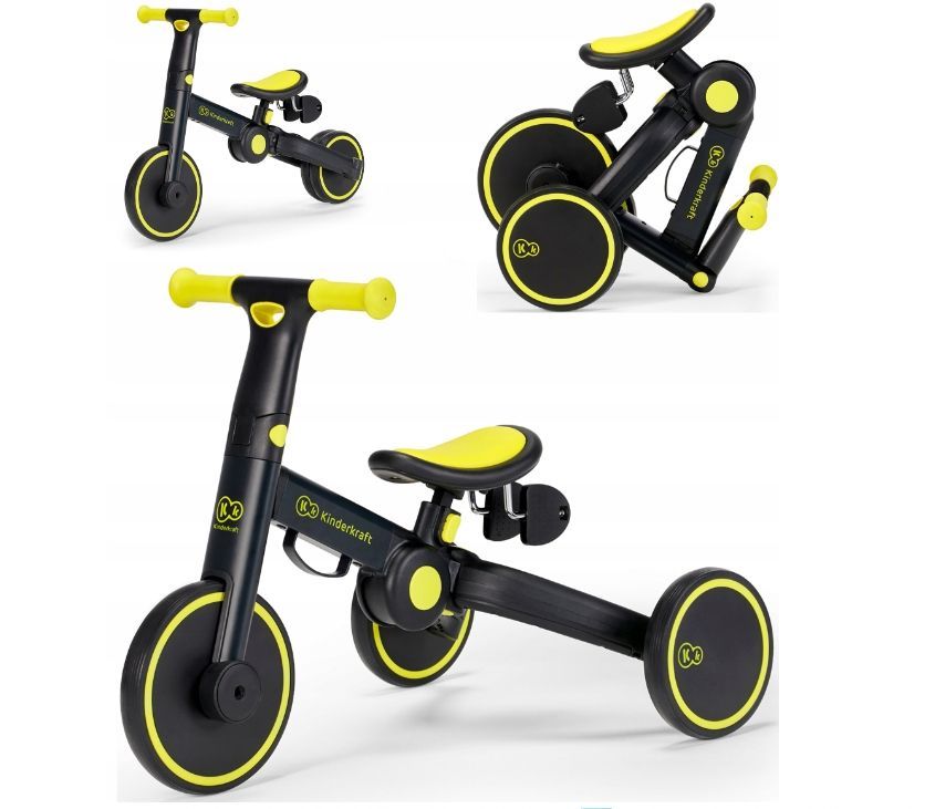 Складной трехколесный велосипед-беговел 3в1 Kinderkraft 4TRIKE , черный ...