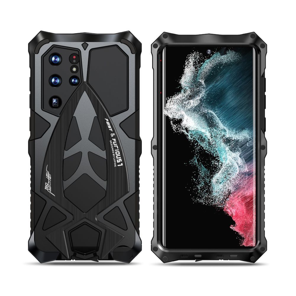 sekoou 智能手机壳 用于 Samsung Galaxy S22 Ultra, 塑料 , 黑色