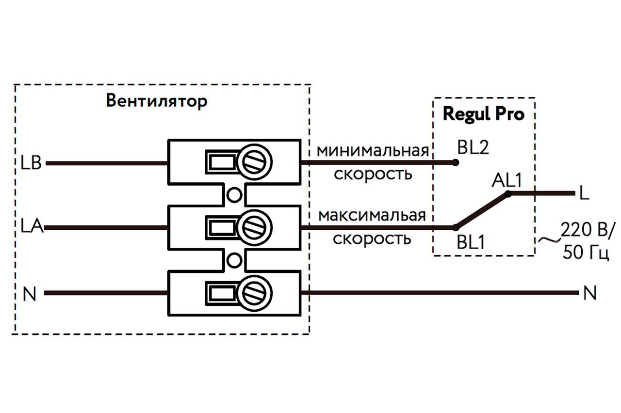 Переключатель скоростей вентилятора 2-х клавишный ARIUS Regul Pro ...