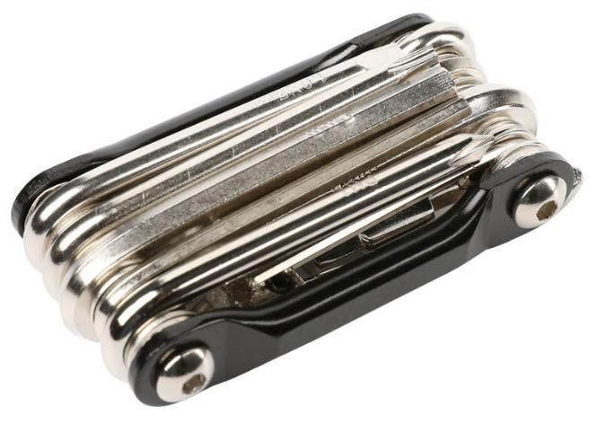 Мультитул велосипедный универсальный COMIRON TOOL 11в1, шестигранные крестовые плоские torx отвёртки, выжимка цепи, черный Мультитул велосипедный универсальный COMIRON TOOL 11в1, шестигранные крестовые плоские torx отвёртки, выжимка цепи, черный