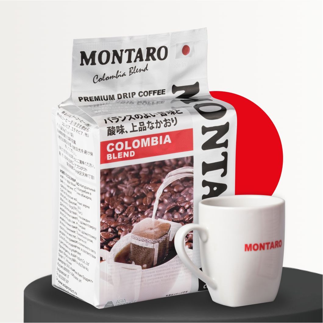 Кофе молотый в дрип-пакетах MONTARO "Колумбия Бленд" 8 шт * 7 гр ...