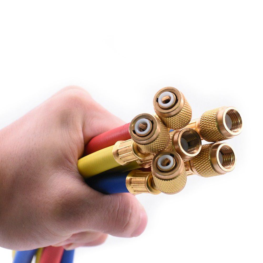 Шланги для заправки фреона 3шт (3 м) с фторопластовым уплотнителем ...