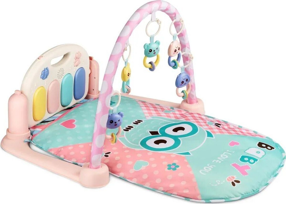 Развивающий коврик AmaroBaby Night Owl, розовый #1