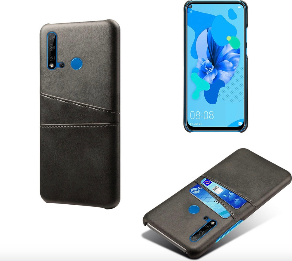 Чехол панель-накладка MyPads для Xiaomi Redmi Note 7 / Xiaomi Redmi Note 7S  из качественной импортной кожи с визитницей с отделением для банковских  карт мужской женский черный - купить с доставкой по