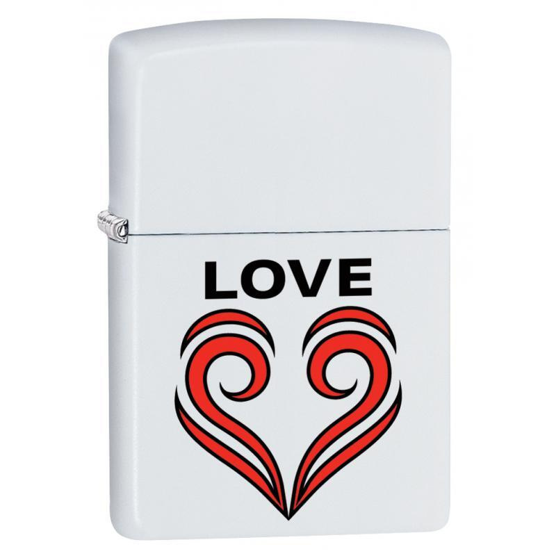 Зажигалка бензиновая ZIPPO 214 Love Theme White Matte #1