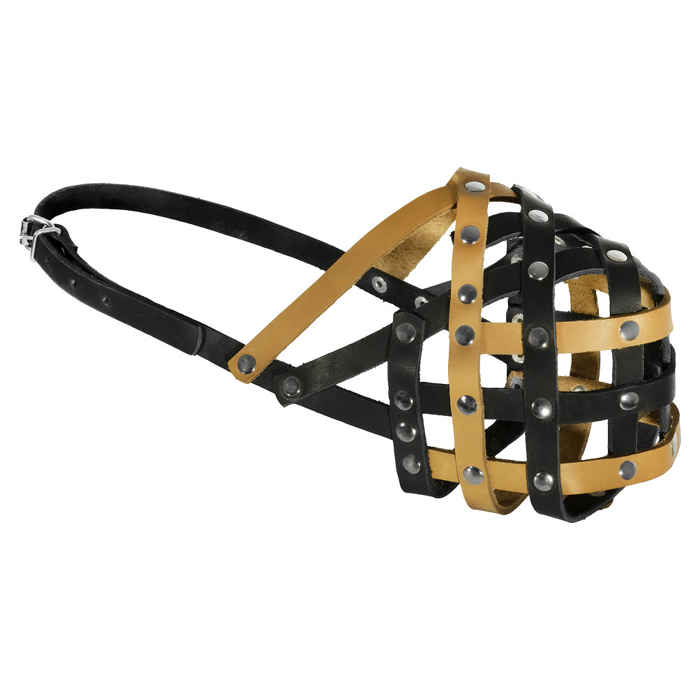 Tappi амуниция Кожаный намордник "Мэд", желто-черный - купить с ...