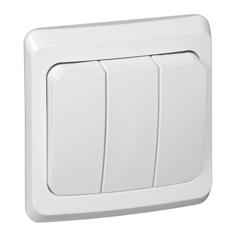 Выключатель Systeme Electric Этюд 3-х клавишный, скрытая установка, (сх.5), 10A, IP20, белый #1