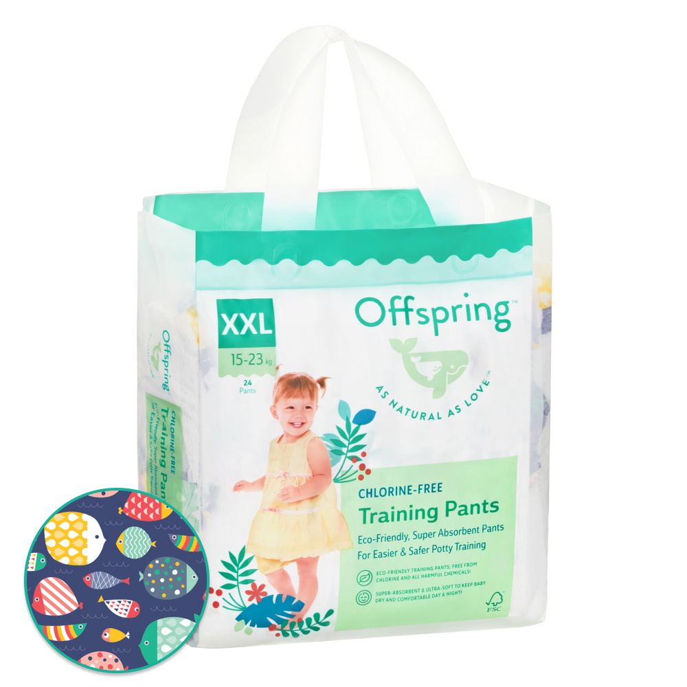 Offspring трусики-подгузники, XXL 15-23 кг. 24 шт. расцветка Рыбки  #1