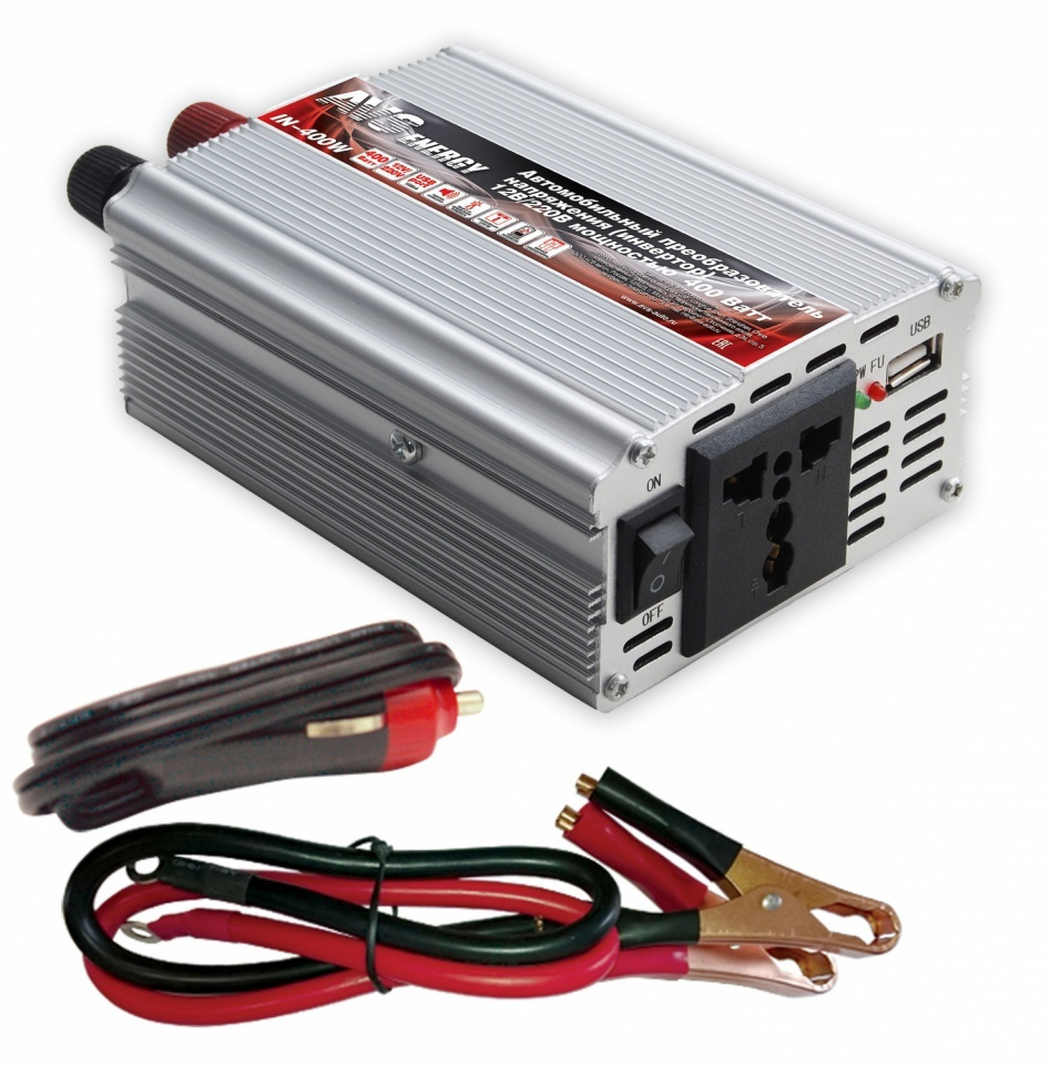 Автомобильный инвертор 12/220V AVS IN-400W купить по выгодной цене в ...