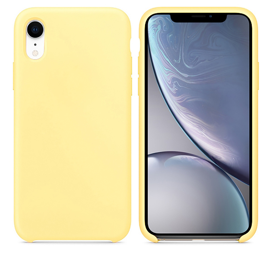 Чехол (с логотипом) желтый для Apple IPhone XR ( айфон хр ) - купить с  доставкой по выгодным ценам в интернет-магазине OZON (239390709)