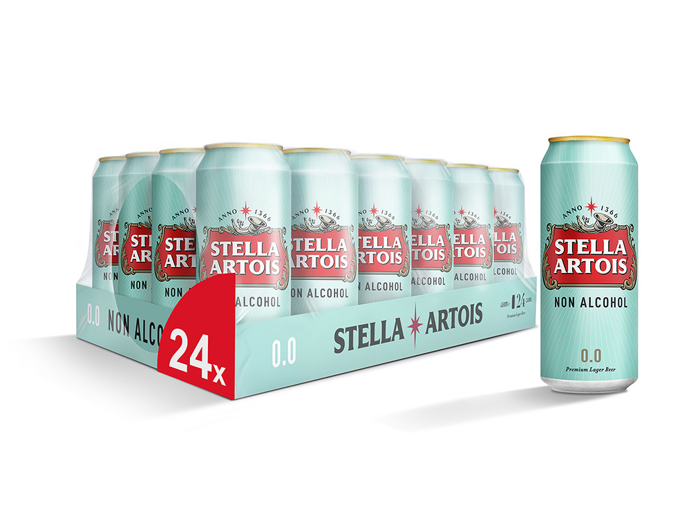 Stella Artois Non Alcohol Пиво Стелла Артуа безалкогольное, светлое пастеризованное, БАНКА 0,45 л, 24 #1