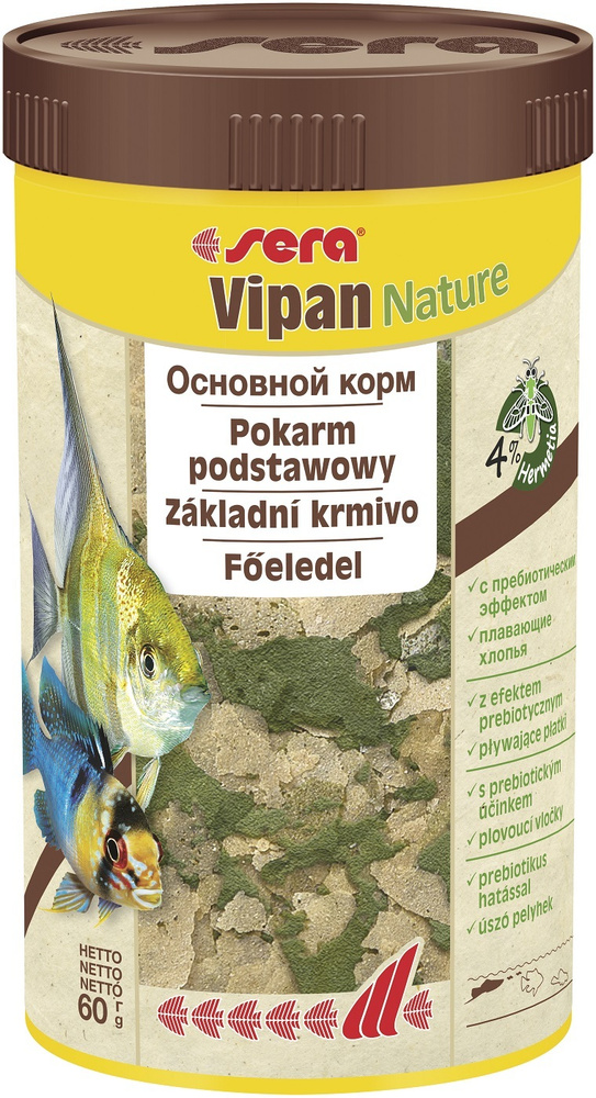 Sera Vipan Nature корм для всех декоративных рыб 250мл (60гр) #1