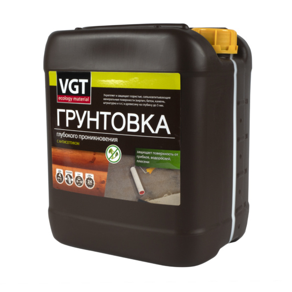 Грунтовка глубокого проникновения с антисептиком VGT ВД-АК-0301, 5 кг / ВГТ  #1