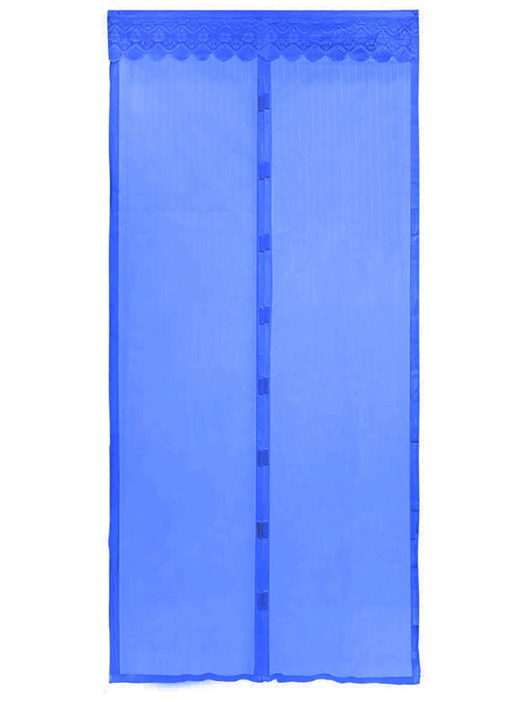 Магнитная антимоскитная сетка для двери, голубая #1