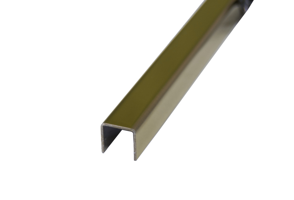Профиль для кафеля U-образный на плитку до 10мм нитрид титана AISI-430 (полированная, под золото), длина #1