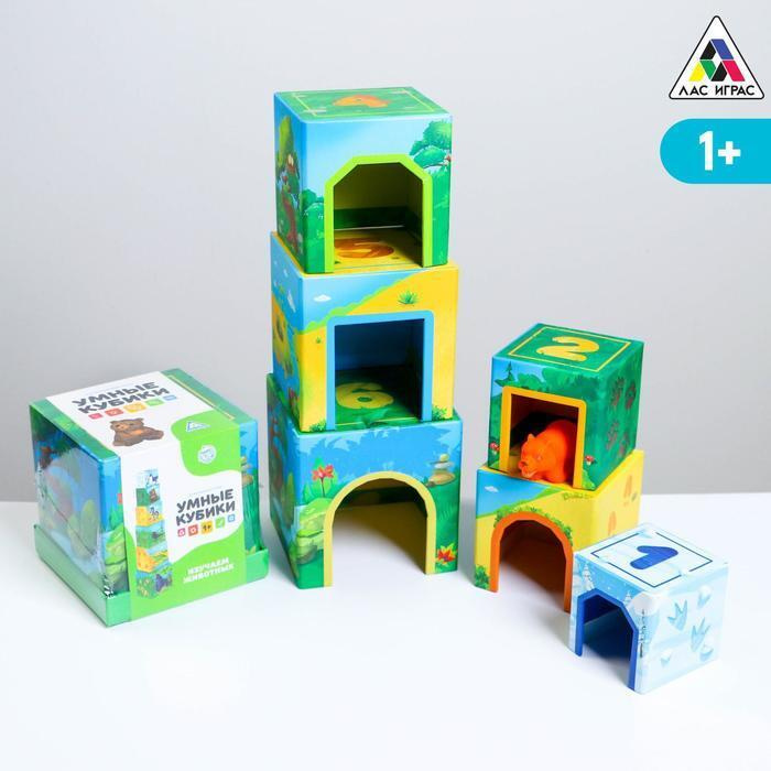 Развивающая игра "Умные кубики. Изучаем животныx", 1+ / Игра для детей / Игры / Игрушки / Игрушки детские #1
