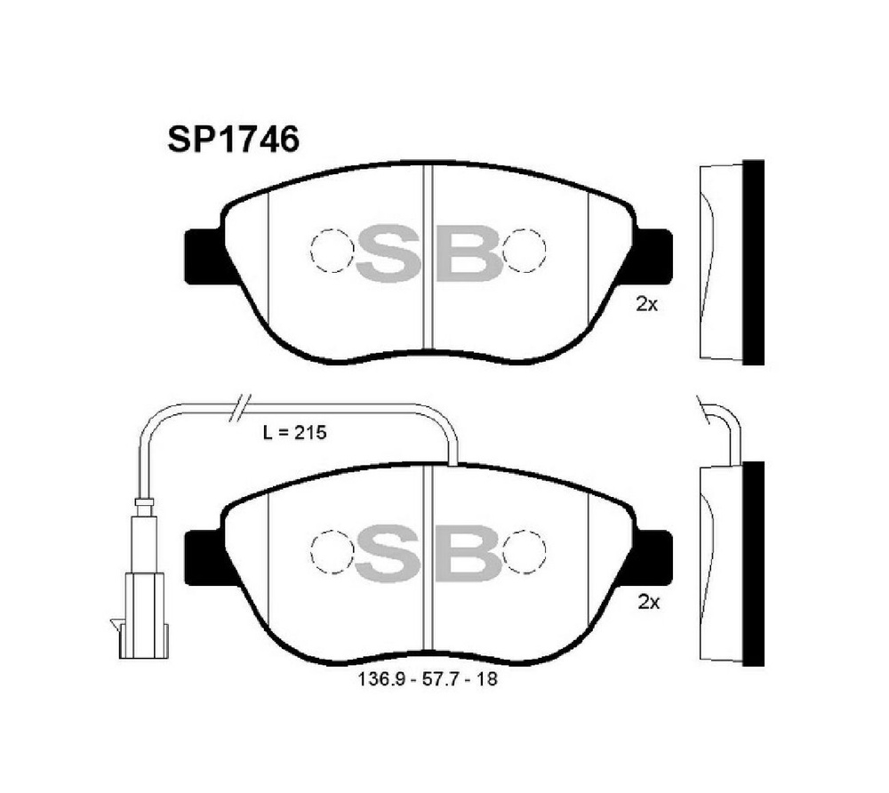 Колодки тормозные Sangsin Brake SP1746 Передние - купить по низким ценам в  интернет-магазине OZON (753645120)