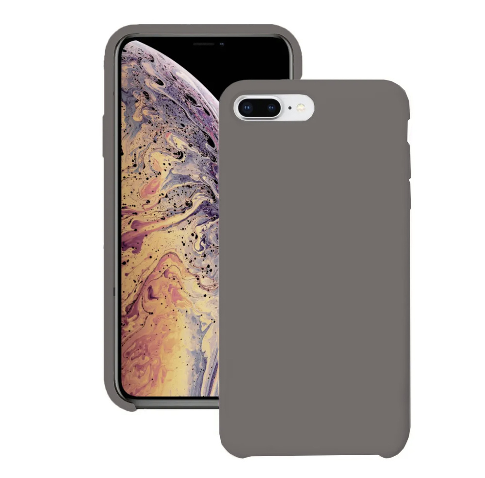 Силиконовый чехол для Apple iPhone 7 Plus / Apple iPhone 8 Plus / Silicone  Case DF на Айфон с бархатистым покрытием внутри, Темно-серый - купить с  доставкой по выгодным ценам в интернет-магазине OZON (324324521)