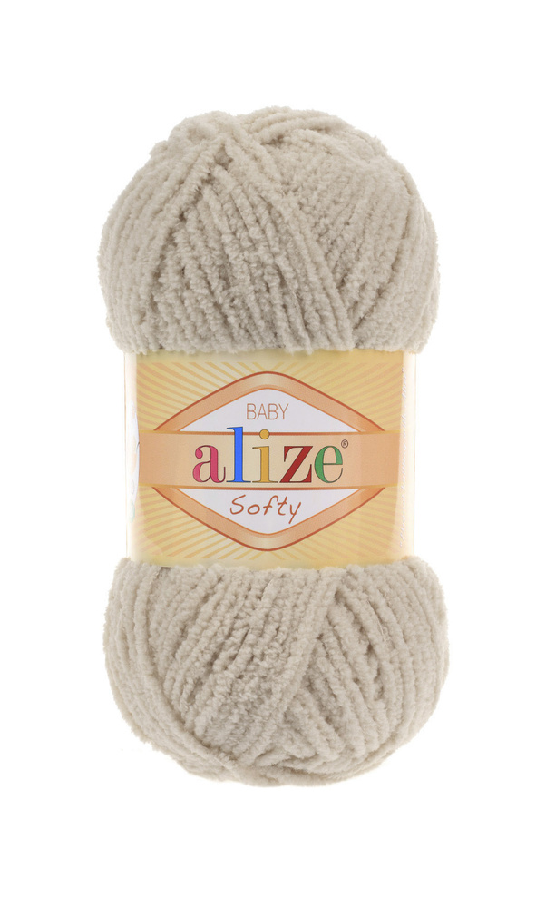 Пряжа Alize softy - 4 шт, светло-бежевый (115), 115м/50г, 100% микрополиэстер/Ализе Софти/  #1