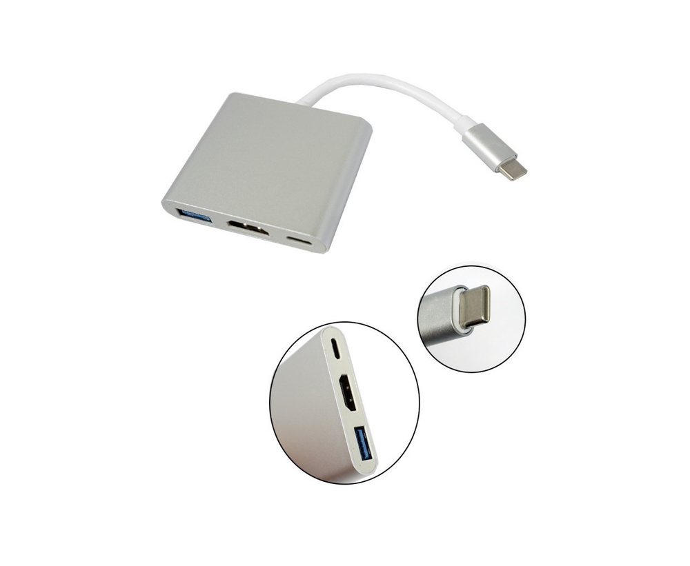 Weiß Basics Adapter USB 3.1 Typ C zu HDMI 