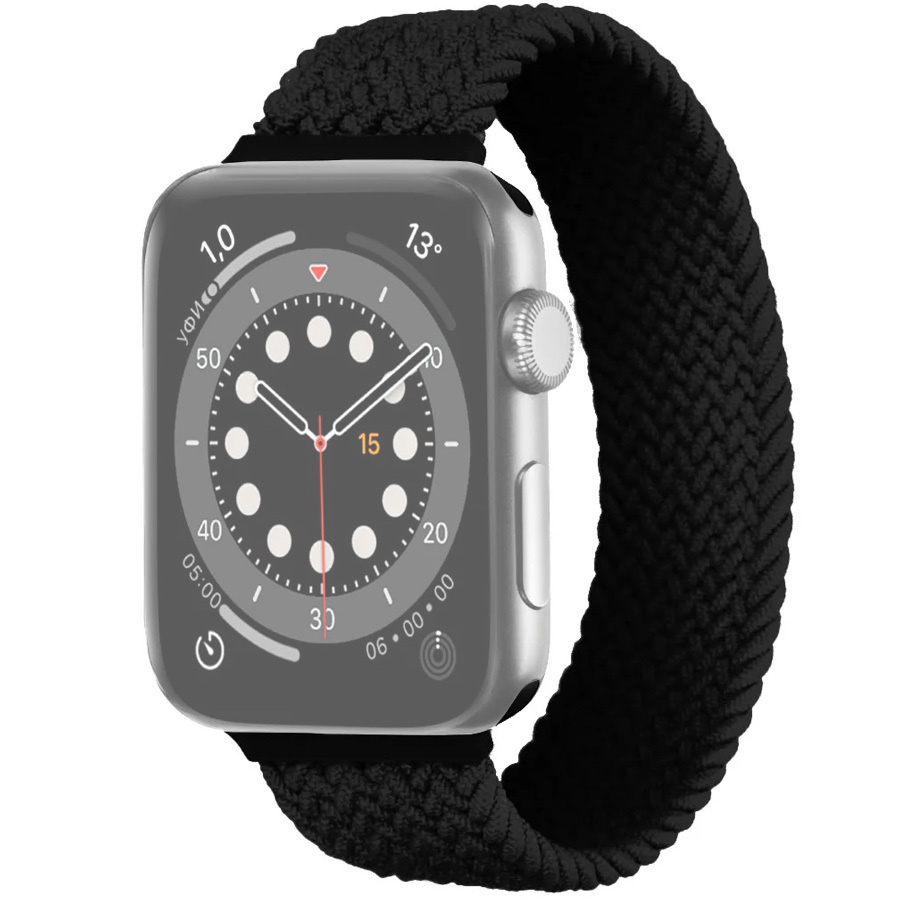 Ремешок для умных часов Apple Watch (Эпл Вотч) 38/40/41mm InnoZone 128мм APWTNY-S38-05, черный, нейлоновый, #1