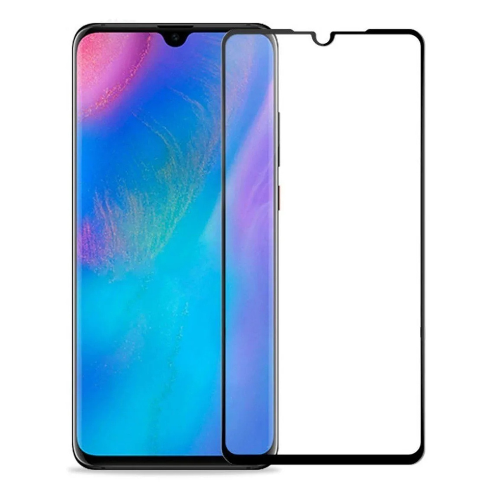 Комплект 5 штук: Противоударное защитное стекло для смартфона Huawei P30 /  Полноклеевое 9D стекло с рамкой на Хуавей Р30 / Закаленное стекло 9Д на  полную поверхность экрана телефона с олеофобным покрытием -