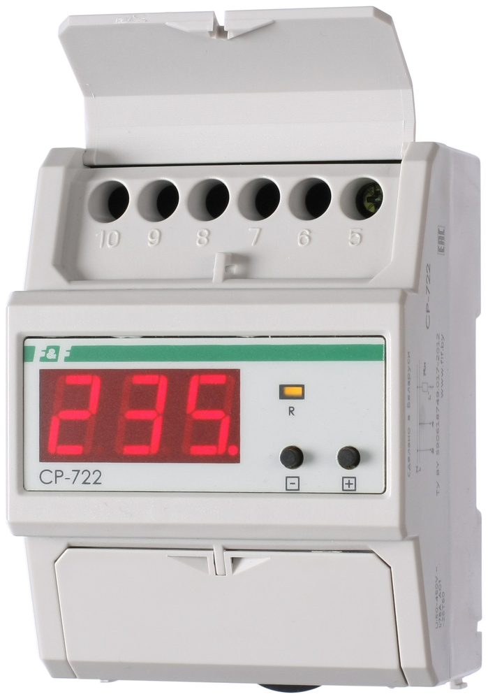 Реле контроля напряжения CP-722 50-450В 75А 4.5мод. монтаж на DIN-рейке аналог УЗМ F&F EA04.009.009  #1