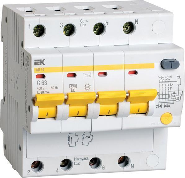 Дифференциальный автоматический выключатель IEK АД14 4P 40А 300мА класс AС  #1