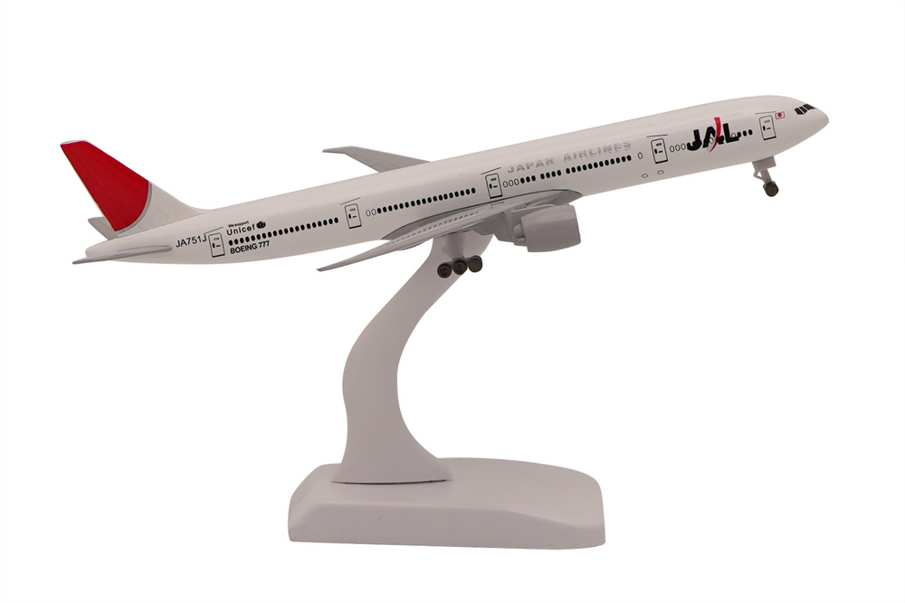 Игрушка металлического самолета Боинг 777, авиакомпании Japan Airlines (JAL) Япония, на шасси, длина #1