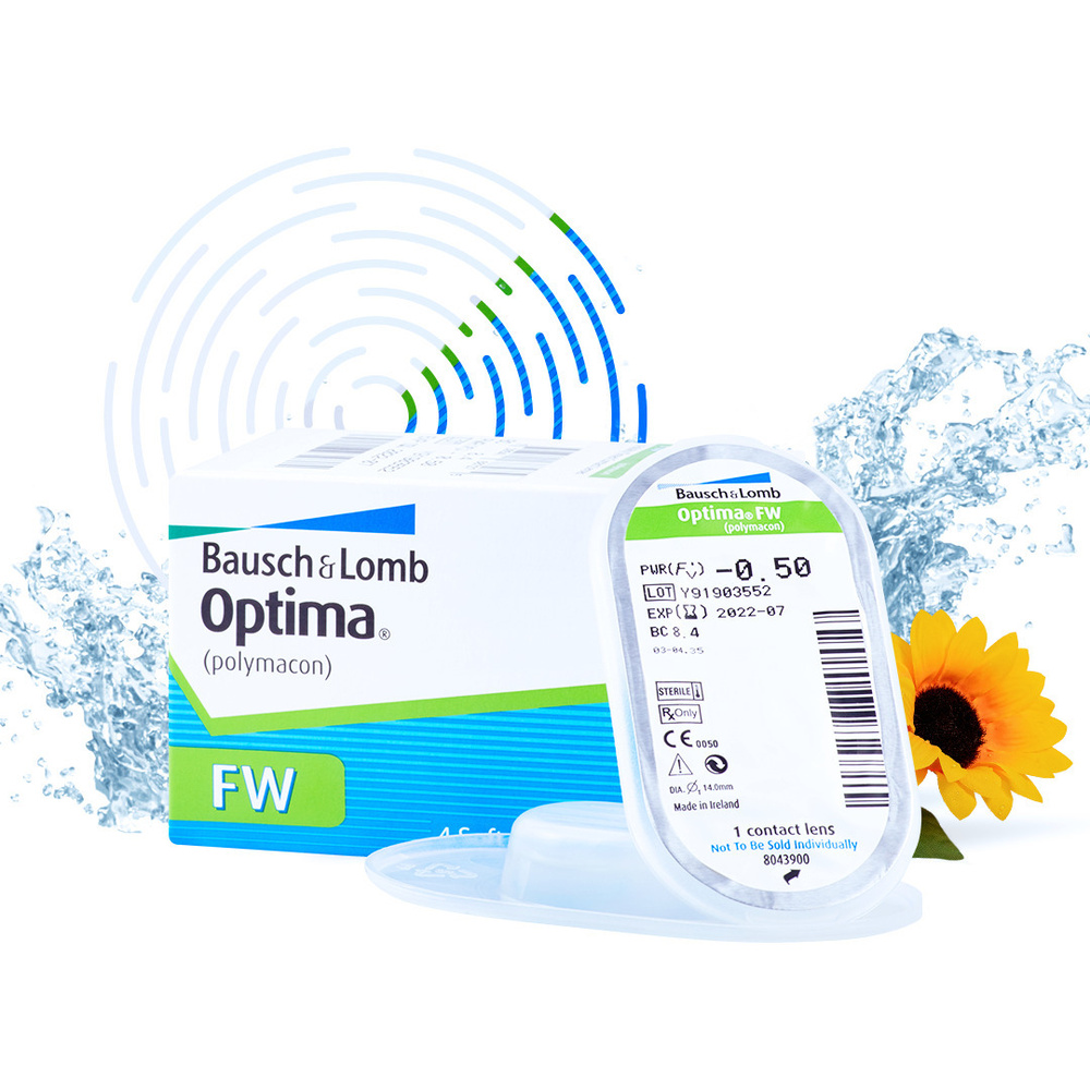 Контактные линзы Bausch & Lomb Optima FW -2.25 / 14 / 8.7., 4 шт., КВАРТАЛЬНЫЕ.  #1