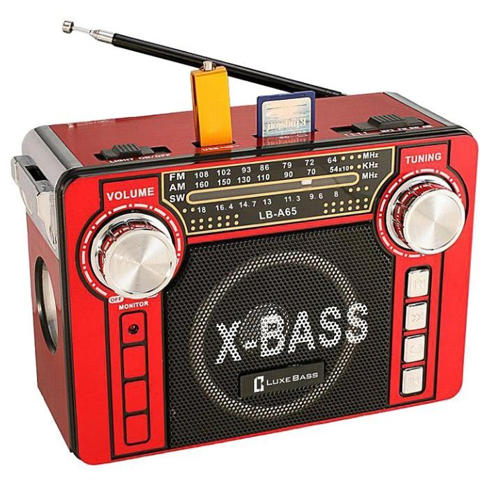 Радиоприёмник Luxe Bass LB-A65 красный с MP3, фонариком и аккумулятором  #1
