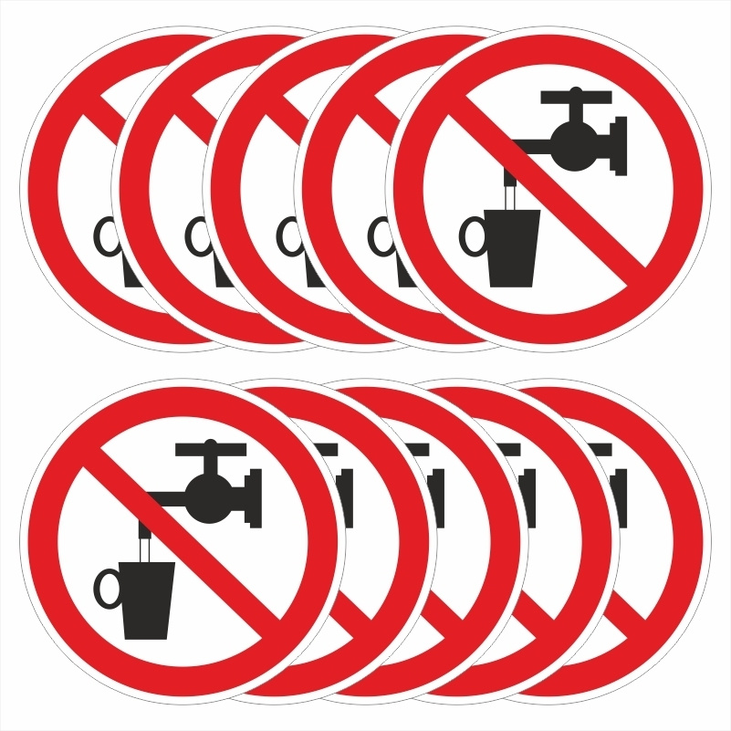 Знак-табличка P05 "Запрещается Использовать в Качестве Питьевой Воды ...