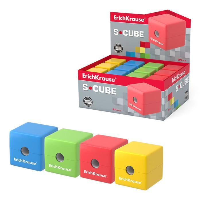 Точилка 1 отверстие с контейнером ErichKrause "S-Cube" с контейнером 4 вида #1
