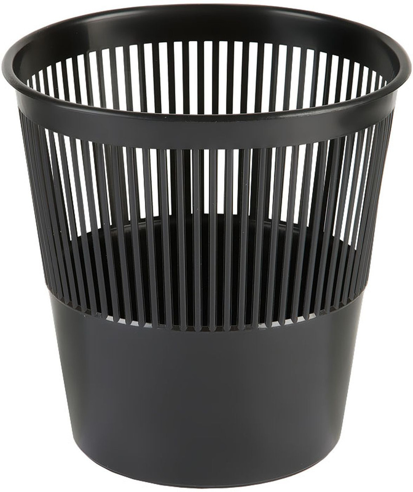 Корзина для мусора Стамм 9 л пластик черная (25.5х26 см) #1