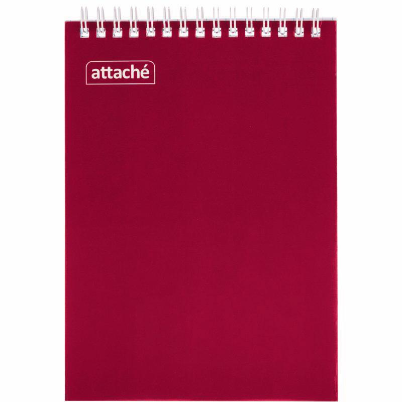 Блокнот на спирали А5 60л. ATTACHE, бордо, блок 60г, - купить с ...