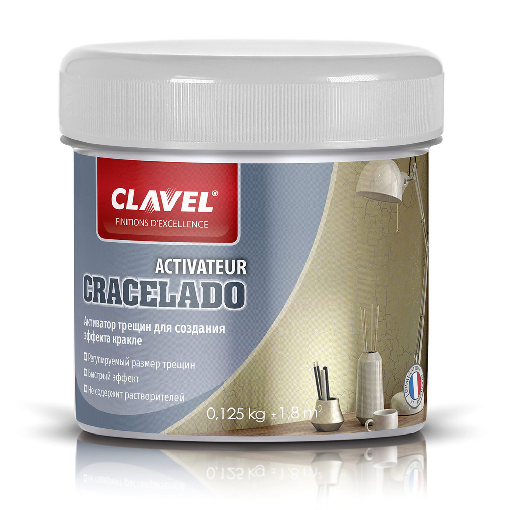 Лак-активатор трещин 0,125 кг Clavel Cracelado Activateur, бесцветный #1