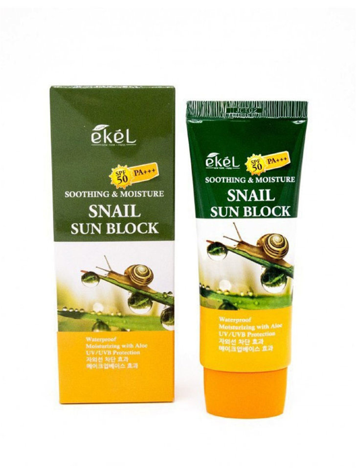 Ekel Солнцезащитный крем с улиточным муцином UV Snail Sun Block SPF 50 ...