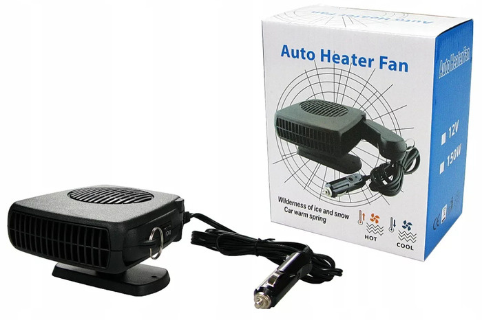 Автомобильный тепловентилятор, обогреватель салона 200W (черный ...