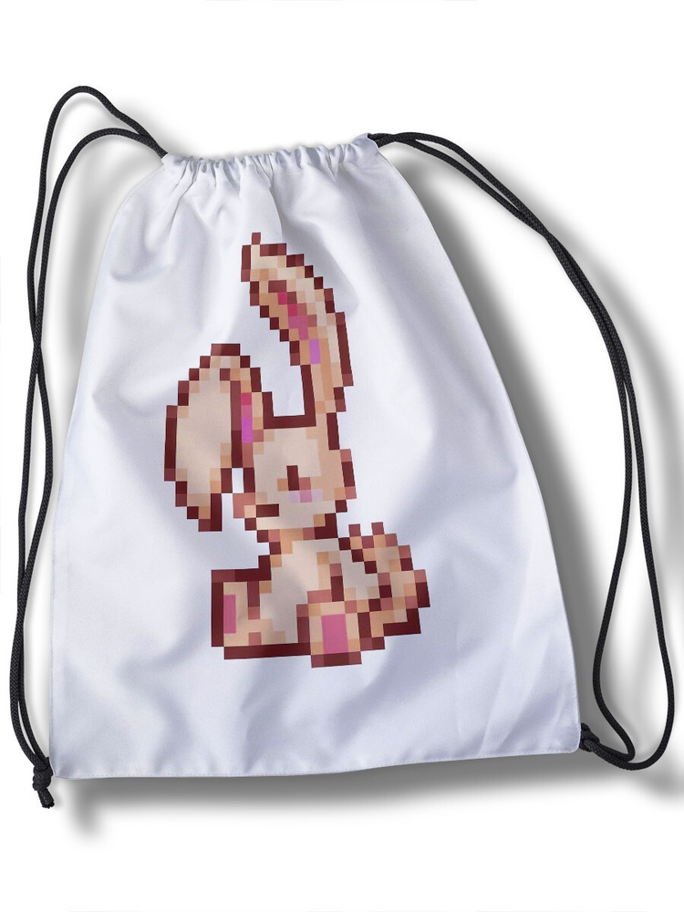 Мешок для cменной обуви пиксель арт (животные, кролик. заяц, уши, rabbit,  аниме, game, игры, 8бит, mosaic) - 31052 - купить с доставкой по выгодным  ценам в интернет-магазине OZON (521037412)