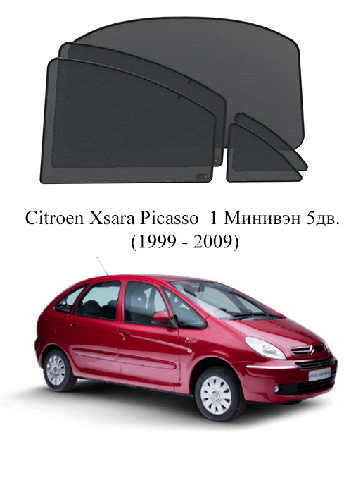 Каркасные автошторки на заднюю полусферу Citroen Xsara Picasso 1 Минивэн (1999 - 2009) #1